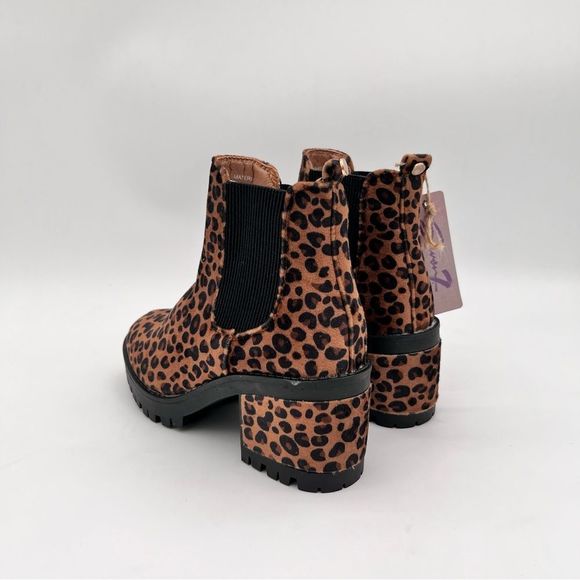 SEVEN7 Women’s Berlin Lug Sole Bootie Leopard 7 - Picture 8 of 11